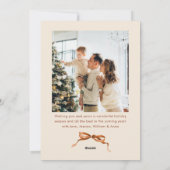 フェスティバルクリスマスボホベージュリボン2写真 シーズンカード (裏面)