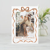 フェスティバルクリスマスボホベージュリボン5写真 シーズンカード (スタンド正面)