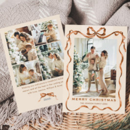 フェスティバルクリスマスボホベージュリボン5写真 シーズンカード