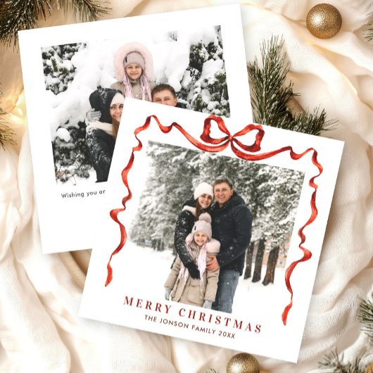 フェスティバルクリスマスボホレッドボウリボン2写真 シーズンカード