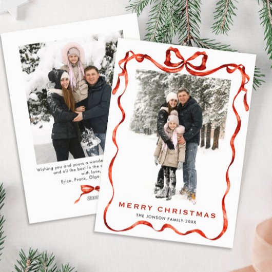 フェスティバルクリスマスボホレッドボウリボン2写真 シーズンカード