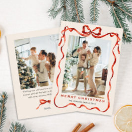 フェスティバルクリスマスボホレッドボウリボン2写真 シーズンカード