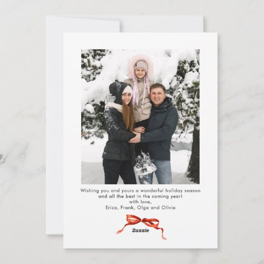 フェスティバルクリスマスボホレッドボウリボン2写真 シーズンカード (裏面)