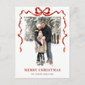 フェスティバルクリスマスボホレッドボウリボン2写真 ポストカード (正面)