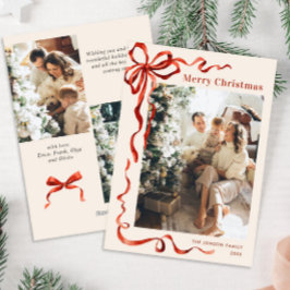 フェスティバルクリスマスボホレッドボウリボン3写真 シーズンカード