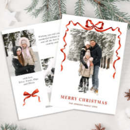 フェスティバルクリスマスボホレッドボウリボン3写真 シーズンカード