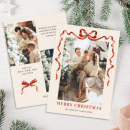 フェスティバルクリスマスボホレッドボウリボン3写真 シーズンカード