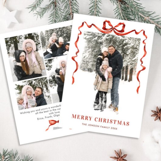 フェスティバルクリスマスボホレッドボウリボン5写真 シーズンカード