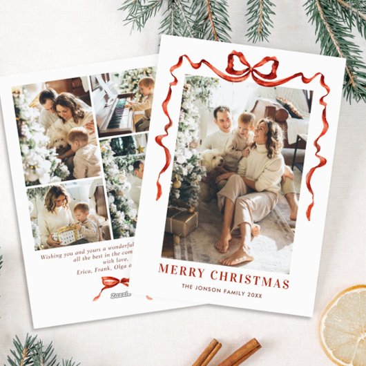 フェスティバルクリスマスボホレッドボウリボン5写真 シーズンカード