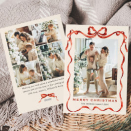 フェスティバルクリスマスボホレッドボウリボン5写真 シーズンカード