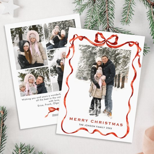 フェスティバルクリスマスボホレッドボウリボン5写真 シーズンカード