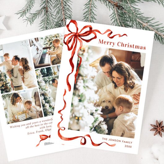 フェスティバルクリスマスボホレッドボウリボン5写真 シーズンカード