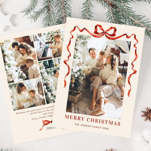 フェスティバルクリスマスボホレッドボウリボン5写真 シーズンカード