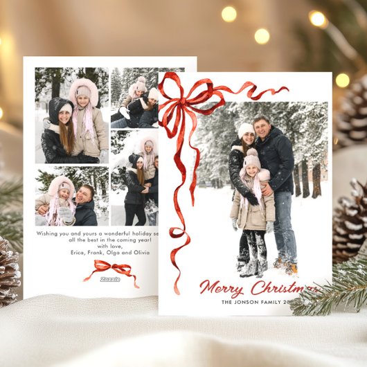 フェスティバルクリスマスボホレッドボウリボン5写真 シーズンカード