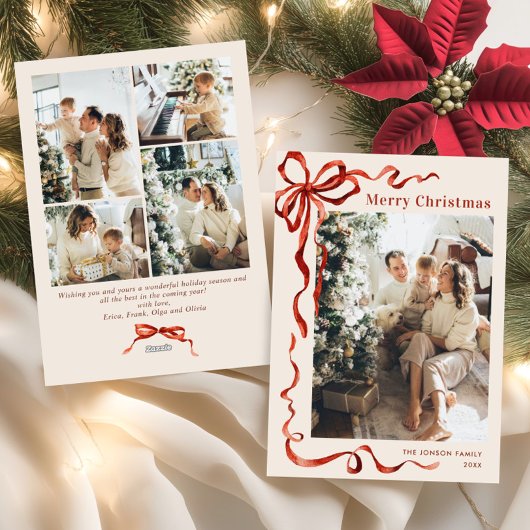 フェスティバルクリスマスボホレッドボウリボン5写真 シーズンカード