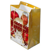 フェスティバルクリスマスボーブル、メリークリスマス ミディアムペーパーバッグ (正面アングル)