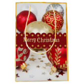 フェスティバルクリスマスボーブル、メリークリスマス ミディアムペーパーバッグ (正面)