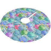 フェスティバルクリスマスボールクリスマスツリースカート ブラッシュドポリエステルツリースカート (アングル)