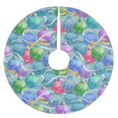 フェスティバルクリスマスボールクリスマスツリースカート ブラッシュドポリエステルツリースカート (正面)