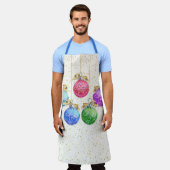 フェスティバルクリスマスボール&紙吹雪 エプロン (着用した状態)