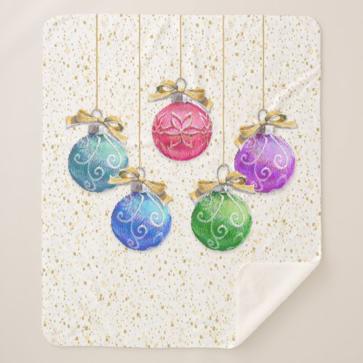 フェスティバルクリスマスボール&紙吹雪 シェルパブランケット (正面)