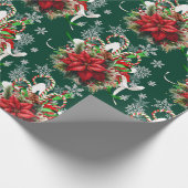 フェスティバルクリスマスポインセチアフローラ ラッピングペーパー (角)