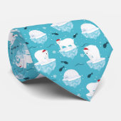 フェスティバルクリスマスポーラーベアタイル模様 ネクタイ (ロール)