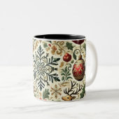フェスティバルクリスマスマグとエレガントホリデーパターン ツートーンマグカップ (正面右)