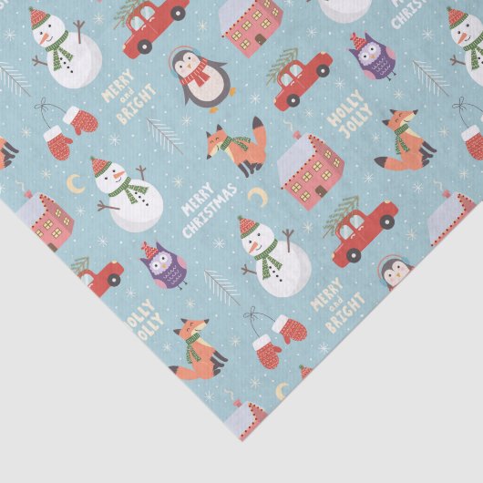フェスティバルクリスマスマンガキツネ雪だるまカーペンギン 薄葉紙 (詳細)