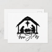 フェスティバルクリスマスマンジャーの宗教シーン シーズンポストカード (正面/裏面)