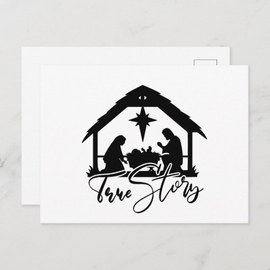 フェスティバルクリスマスマンジャーの宗教シーン シーズンポストカード (正面/裏面)