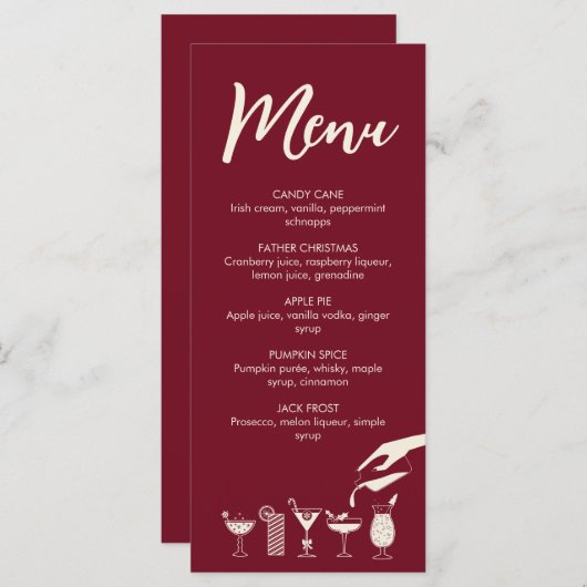 フェスティバルクリスマスミッドセンチュリーモダンカクテルメニュー プログラム (正面/裏面)