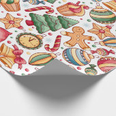 フェスティバルクリスマスミニホリデーアイコン ラッピングペーパー (角)