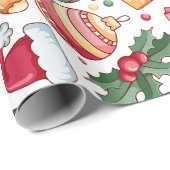 フェスティバルクリスマスミニホリデーアイコン ラッピングペーパー (ロールコーナー)