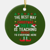 フェスティバルクリスマスミュージック先生追加気持ち セラミックオーナメント (正面)