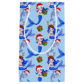 フェスティバルクリスマスメルメイドイルカ スモールペーパーバッグ (正面)