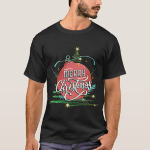 フェスティバルクリスマスメンズブラック Tシャツ