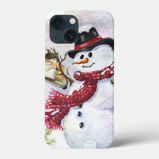 フェスティバルクリスマスメール雪だるま Case-Mate iPhoneケース (裏面)