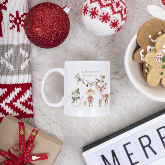 フェスティバルクリスマスモノグラム コーヒーマグカップ