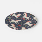 フェスティバルクリスマスユニコーンズデザイン ペーパープレート (アングル)