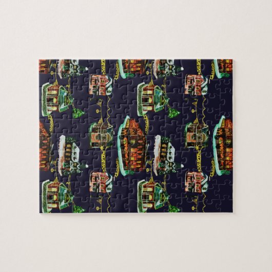 フェスティバルクリスマスライトアップタウンハウスツリー ジグソーパズル (横)