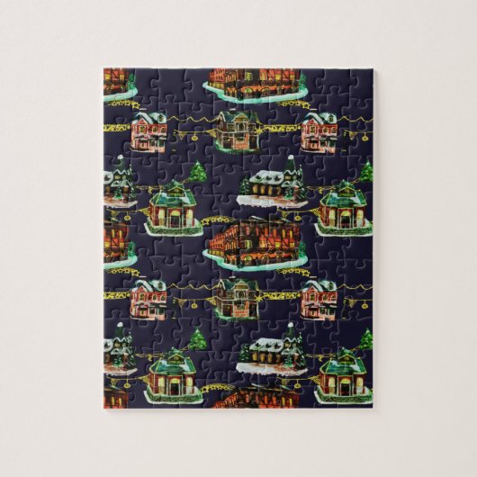 フェスティバルクリスマスライトアップタウンハウスツリー ジグソーパズル (縦)