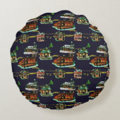 フェスティバルクリスマスライトアップタウンハウスツリー ラウンドクッション (裏面)