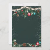 フェスティバルクリスマスライトパイン枝結婚雪 招待状 (裏面)