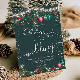 フェスティバルクリスマスライトパイン枝結婚雪 招待状