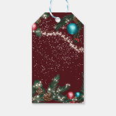 フェスティバルクリスマスライトマツ枝は雪の赤 ギフトタグ (裏面)