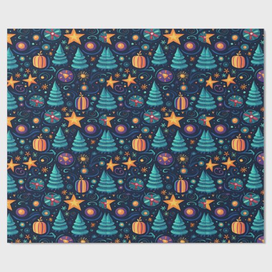 フェスティバルクリスマスラッピング紙デザイン ラッピングペーパー (フラット)