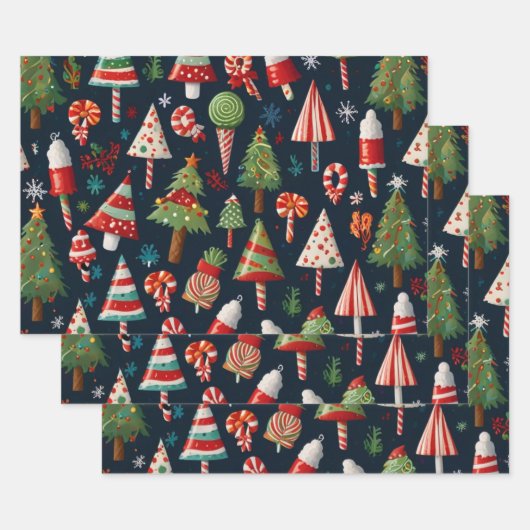 フェスティバルクリスマスラッピング紙 ラッピングペーパーシート (セット)