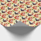 フェスティバルクリスマスリスがタイルを張った動物をすばやく ラッピングペーパー (角)