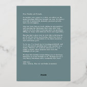 フェスティバルクリスマスリボンとポインセチア 箔シーズンカード (裏面)